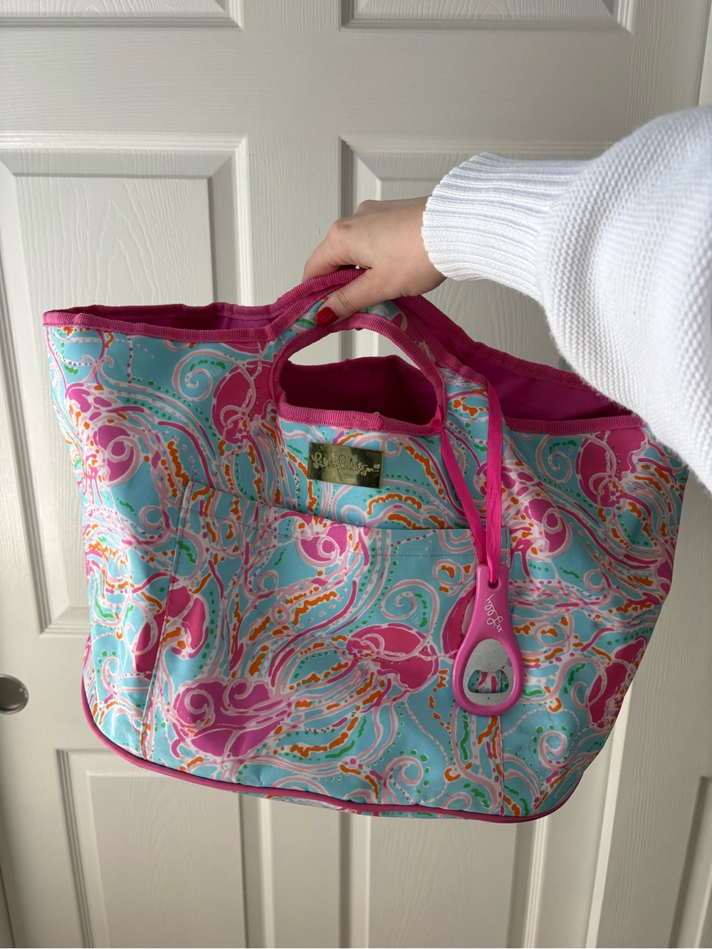 Lily Pulitzer Beach Cooler Bag with Bottle Opener